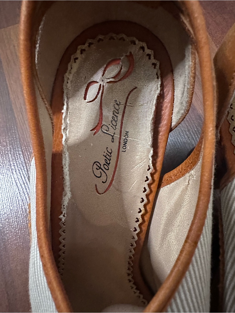 Poetic License Tan & Cream Peep-Toe Lace-Up Heels - Picture 2 of 7